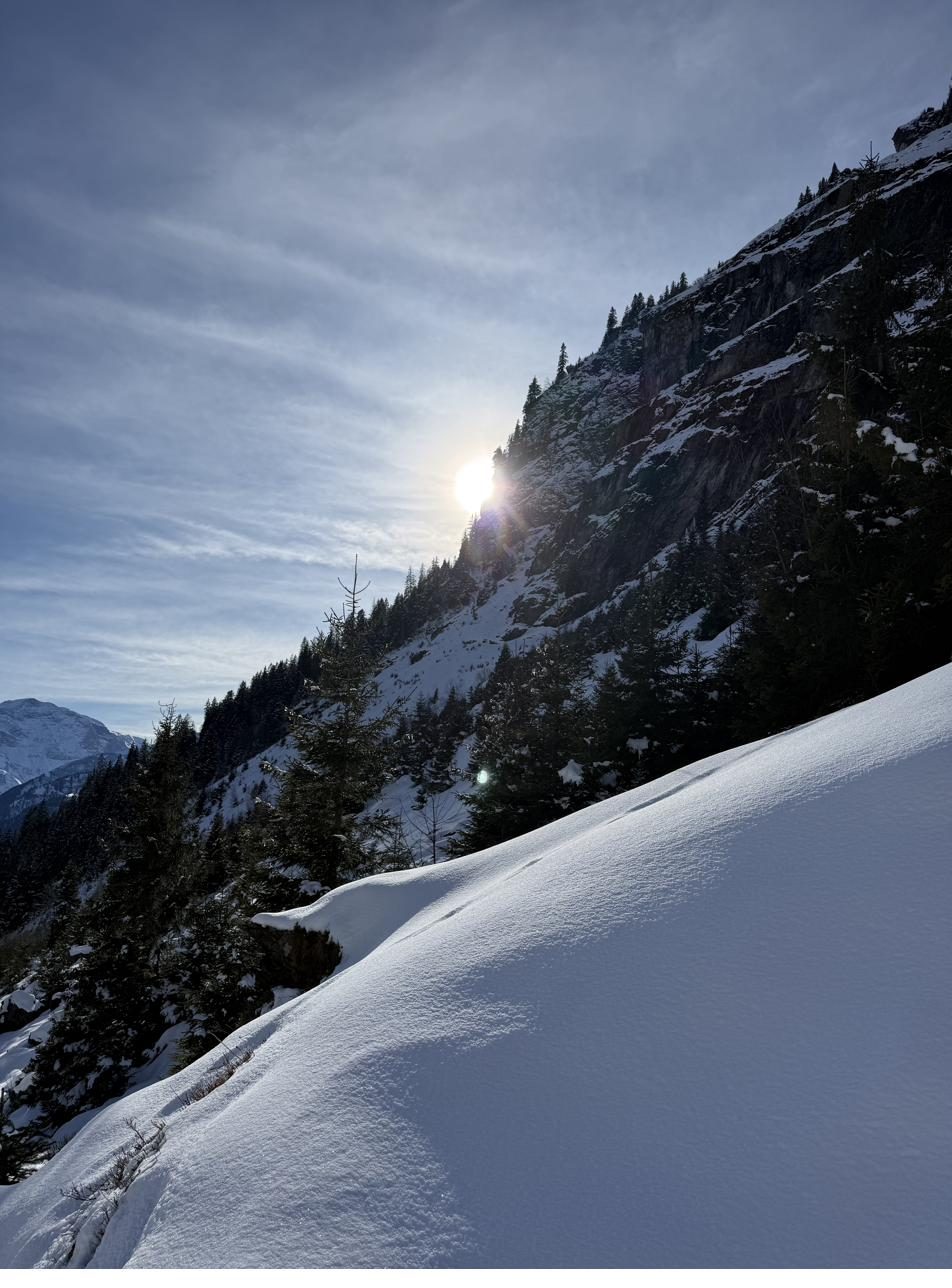 Verschneite Berglandschaft